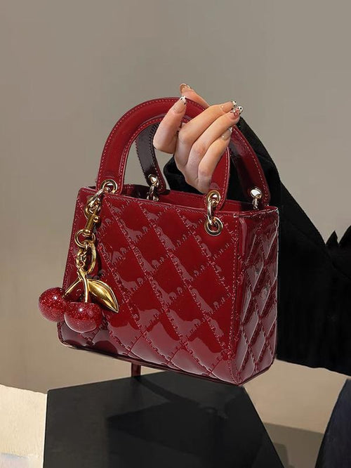 Women'S Fashionable Solid Color Quilted Handbag, Casual PU Leather Crossbody Bag for Daily Used, Trendy Versatile High-Quality Daily Commuting Bag