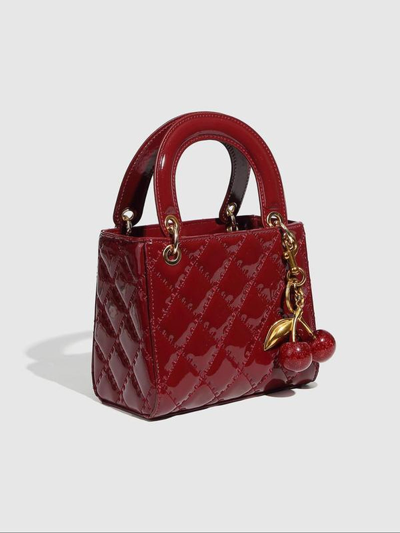 Women'S Fashionable Solid Color Quilted Handbag, Casual PU Leather Crossbody Bag for Daily Used, Trendy Versatile High-Quality Daily Commuting Bag