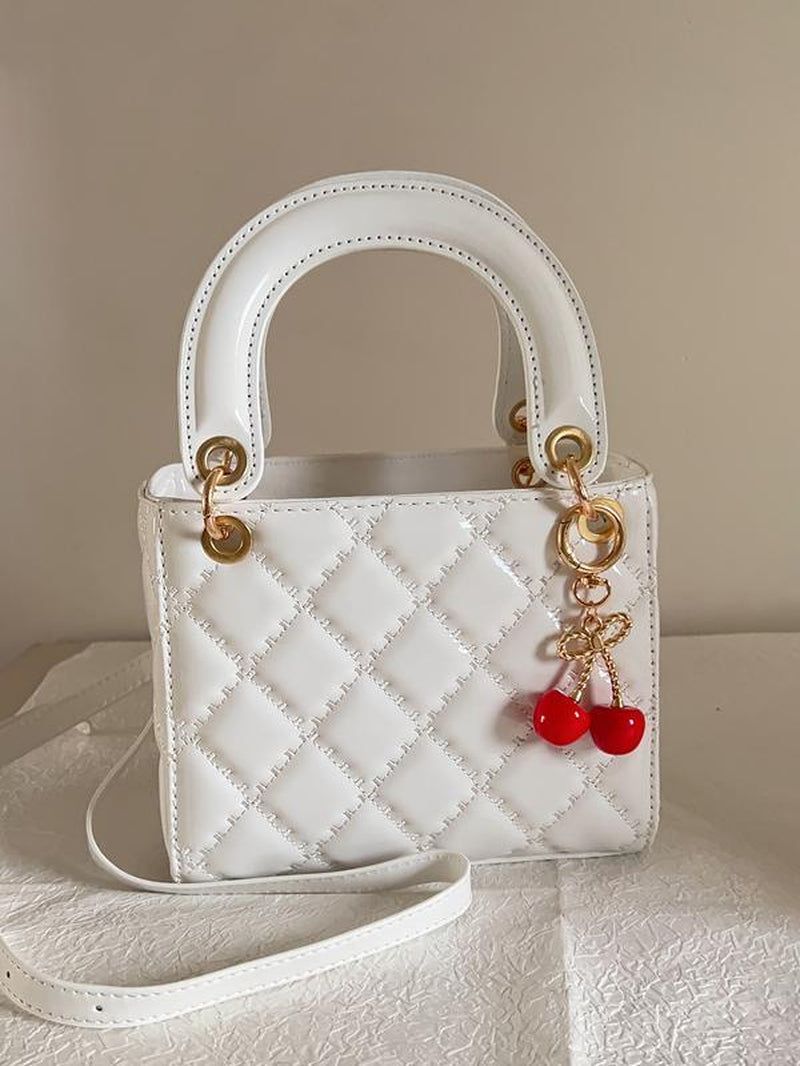 Women'S Fashionable Solid Color Quilted Handbag, Casual PU Leather Crossbody Bag for Daily Used, Trendy Versatile High-Quality Daily Commuting Bag